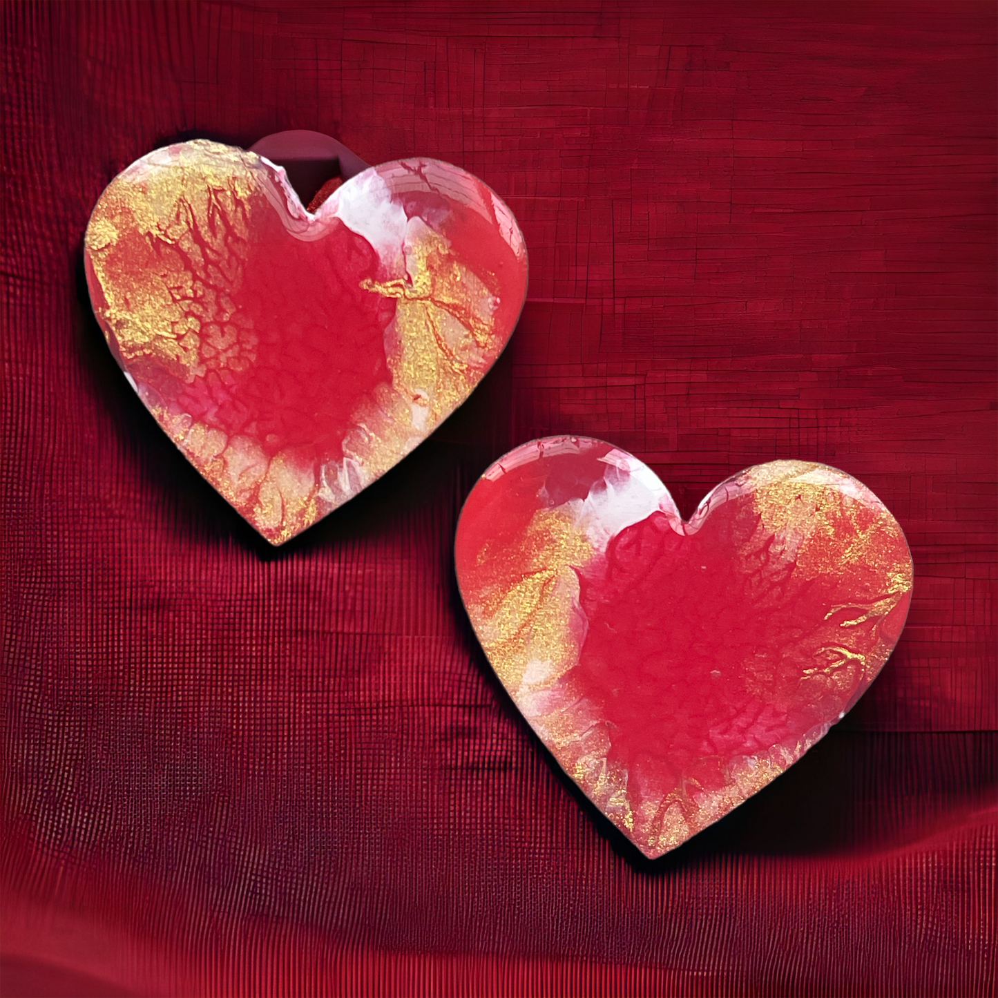Heart wooden earrings