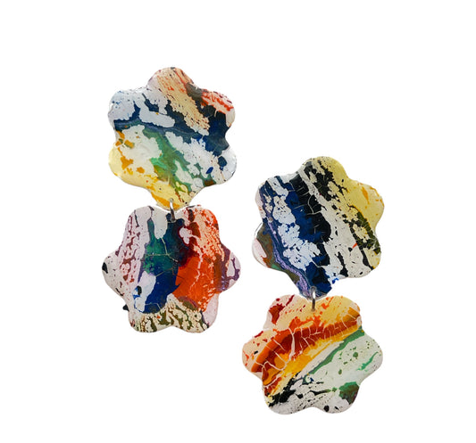 Color splatter earrings