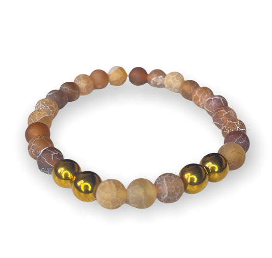 Brown Web Dragon Vein Agate bracelet