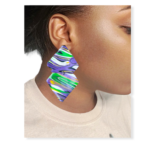 Marble girl earrings