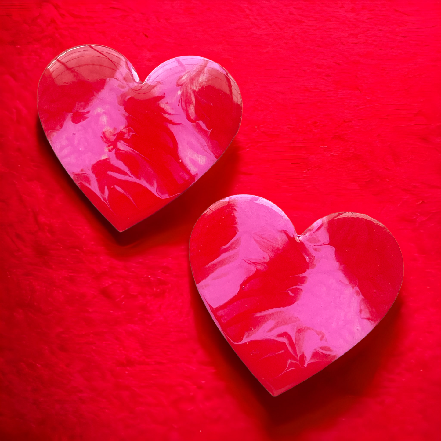 Heart wooden earrings