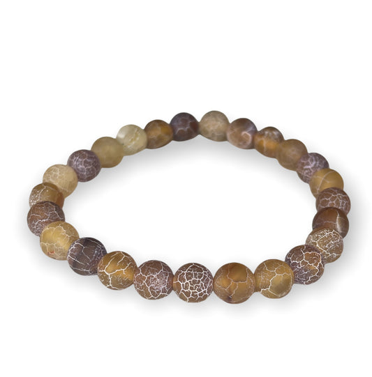 Brown Web Dragon Vein Agate bracelet