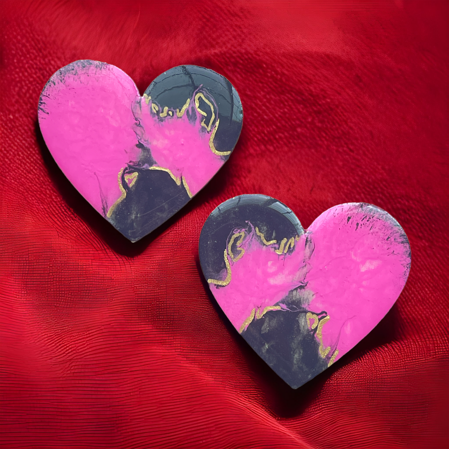Heart wooden earrings