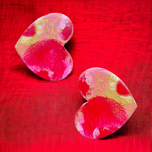 Big love wooden earrings