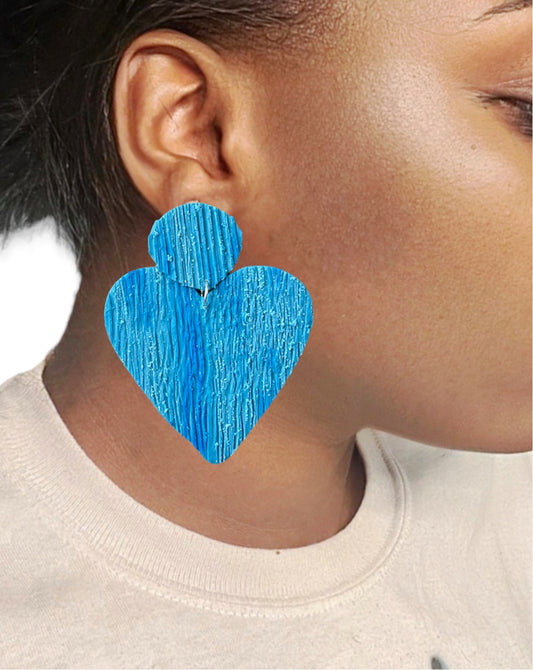 Blue bark earrings