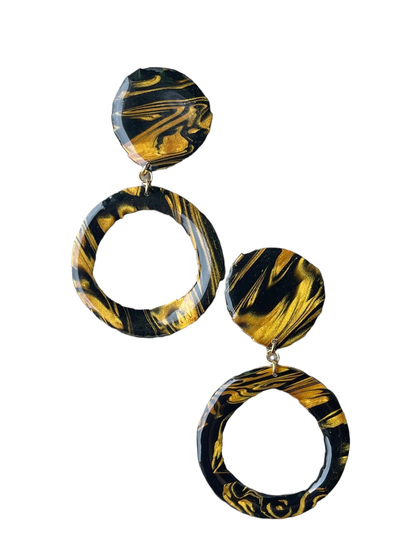 Black and gold earrings