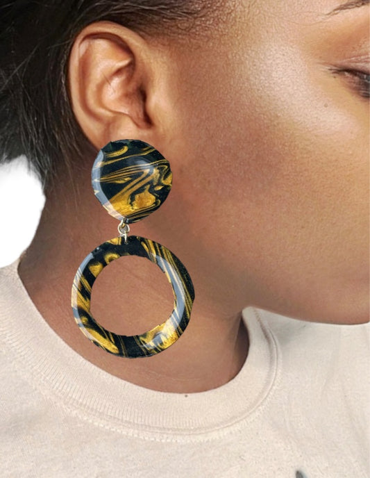 Black and gold earrings