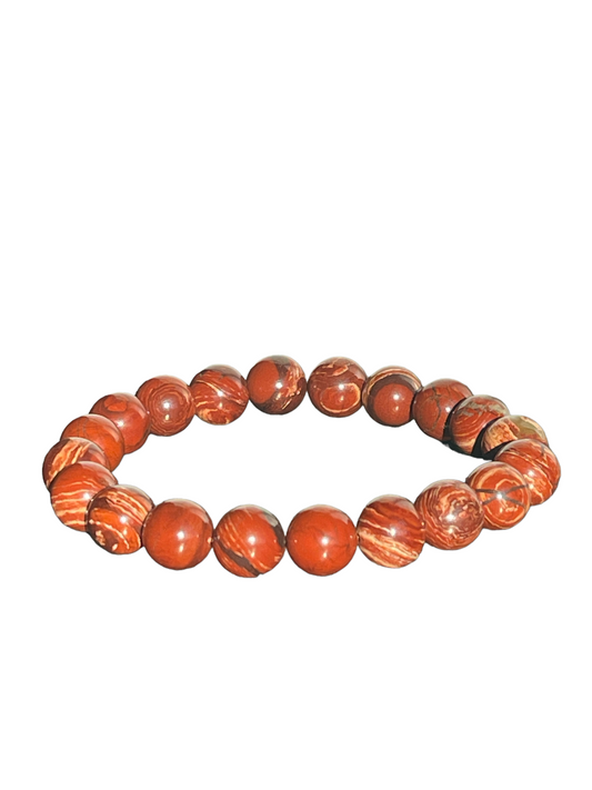 Red snakeskin jasper bracelet