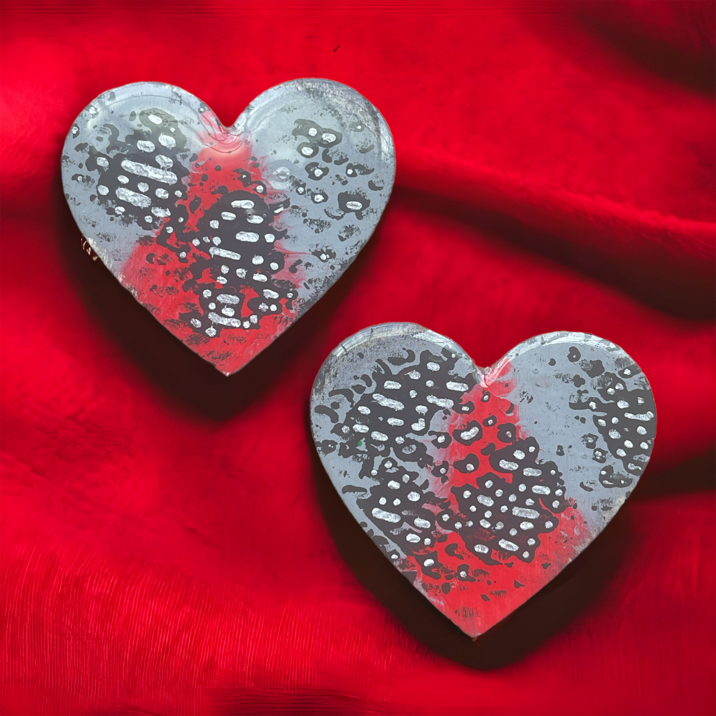Heart wooden earrings