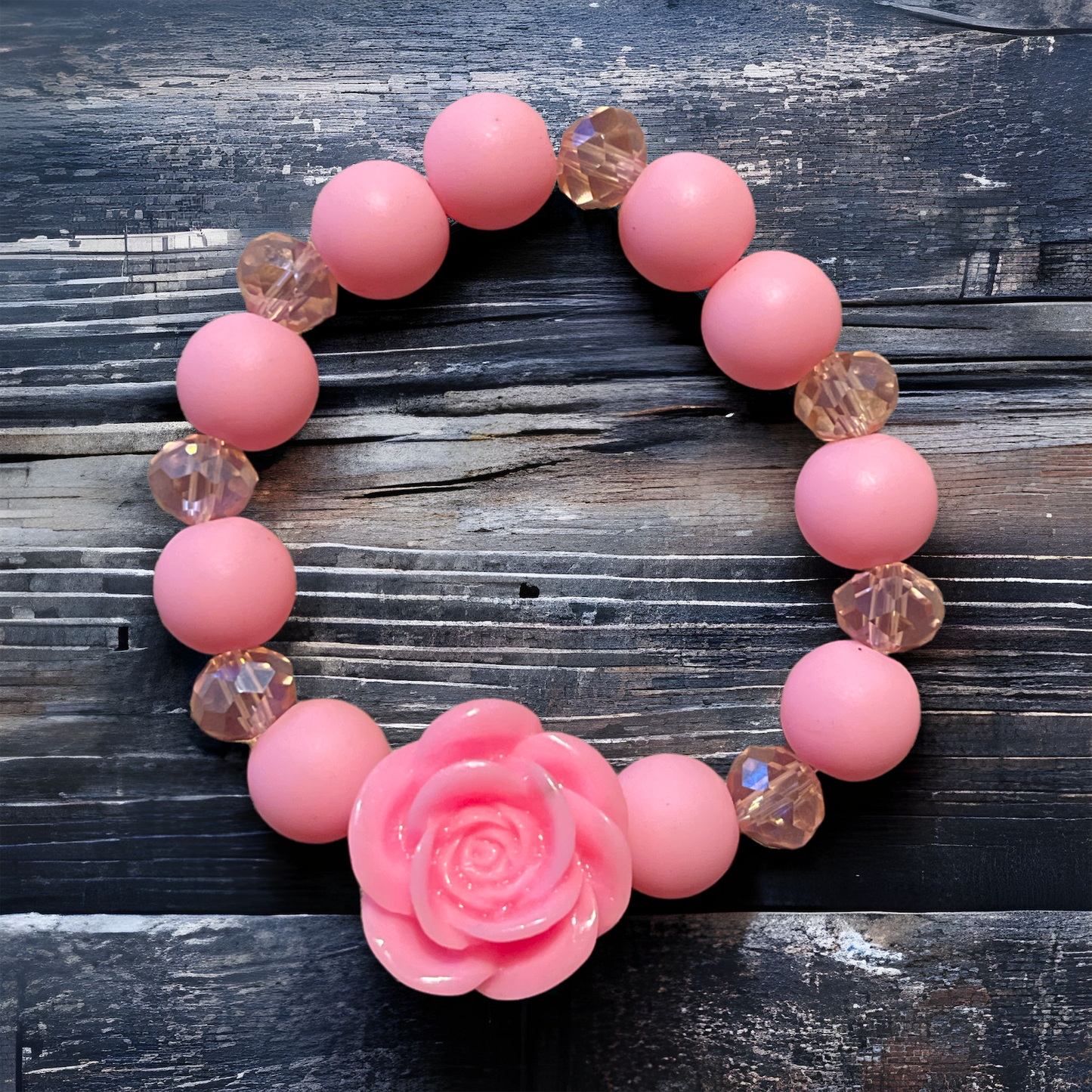 Pink rose bracelet