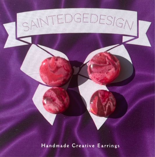 Pink marble m&m studs