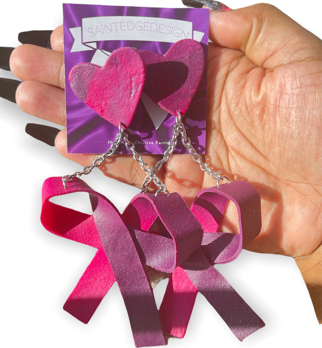 Merlot bow earrings
