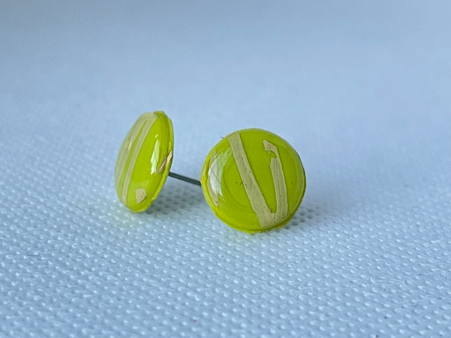 Lemon lime stud earrings