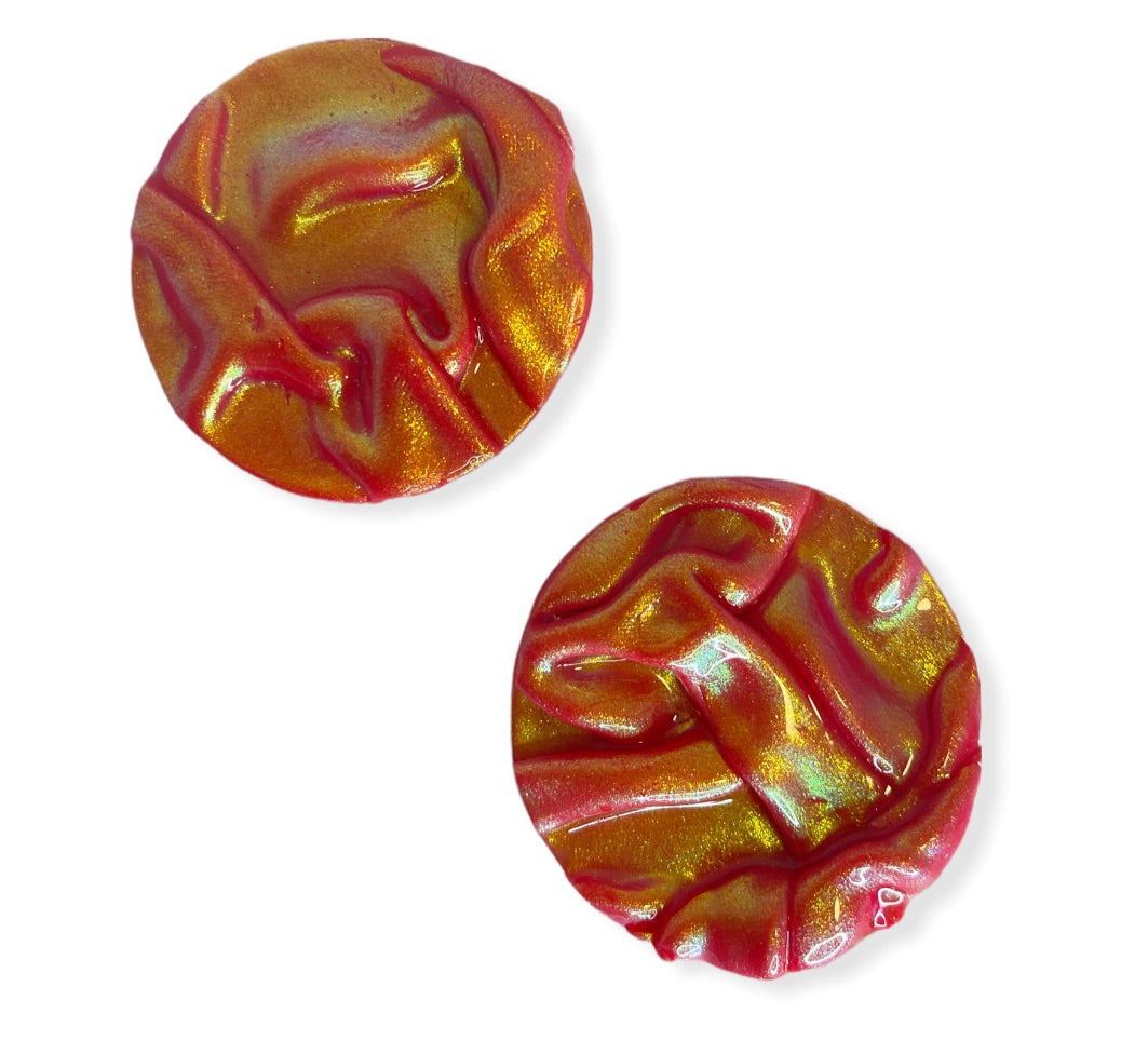 Silk round earrings