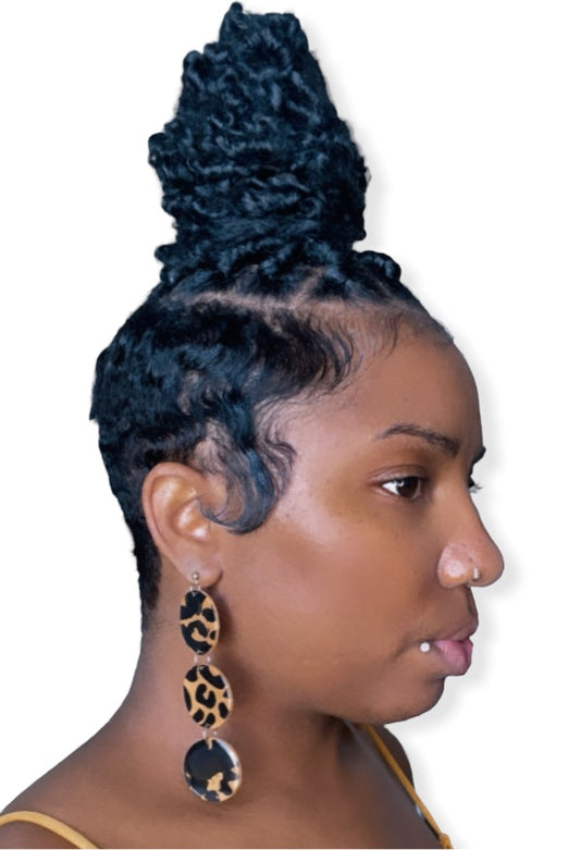 Cheetah drop earrings