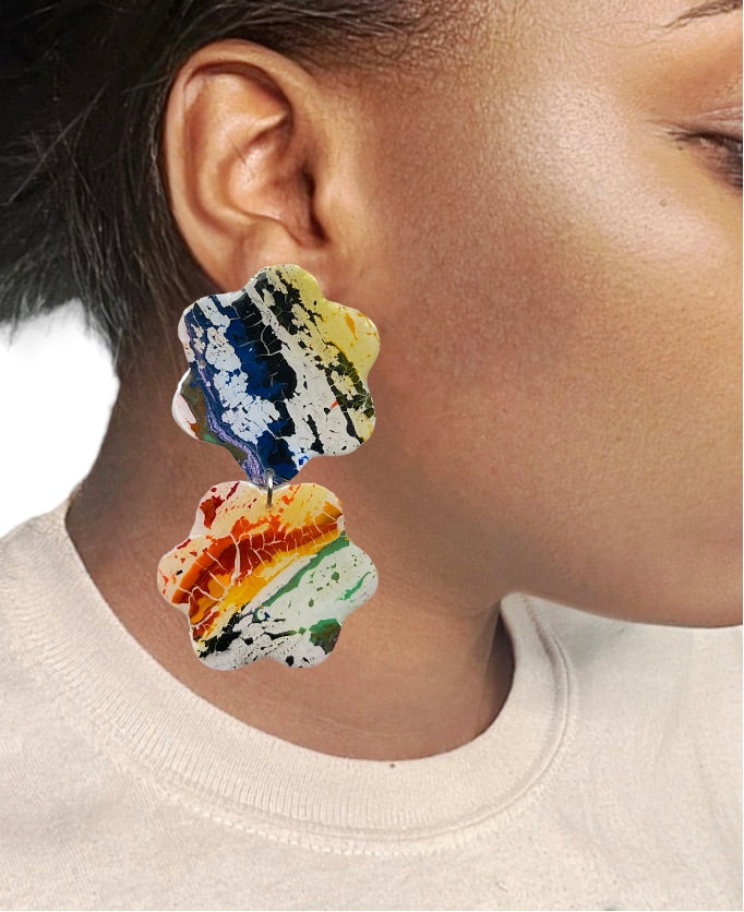 Color splatter earrings