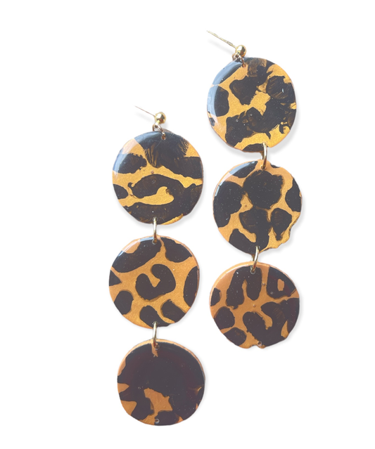 Cheetah drop earrings