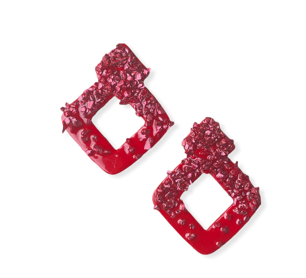 Razzle red earrings