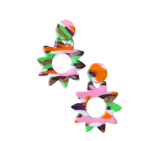 Color burst earrings