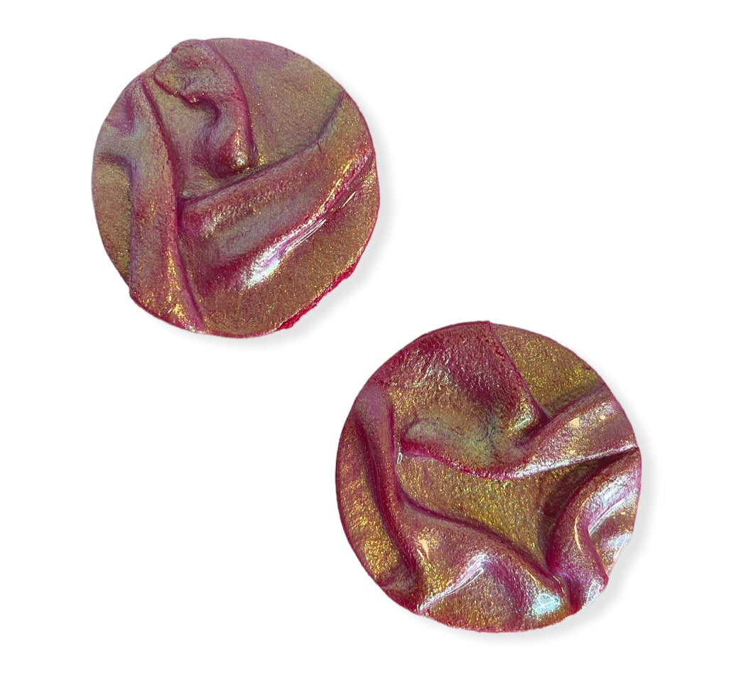 Silk round earrings