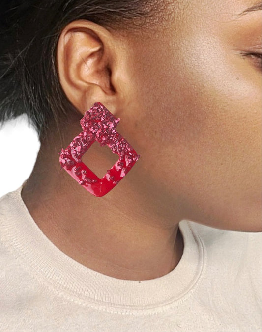 Razzle red earrings