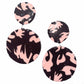 Brown and pink print earrings