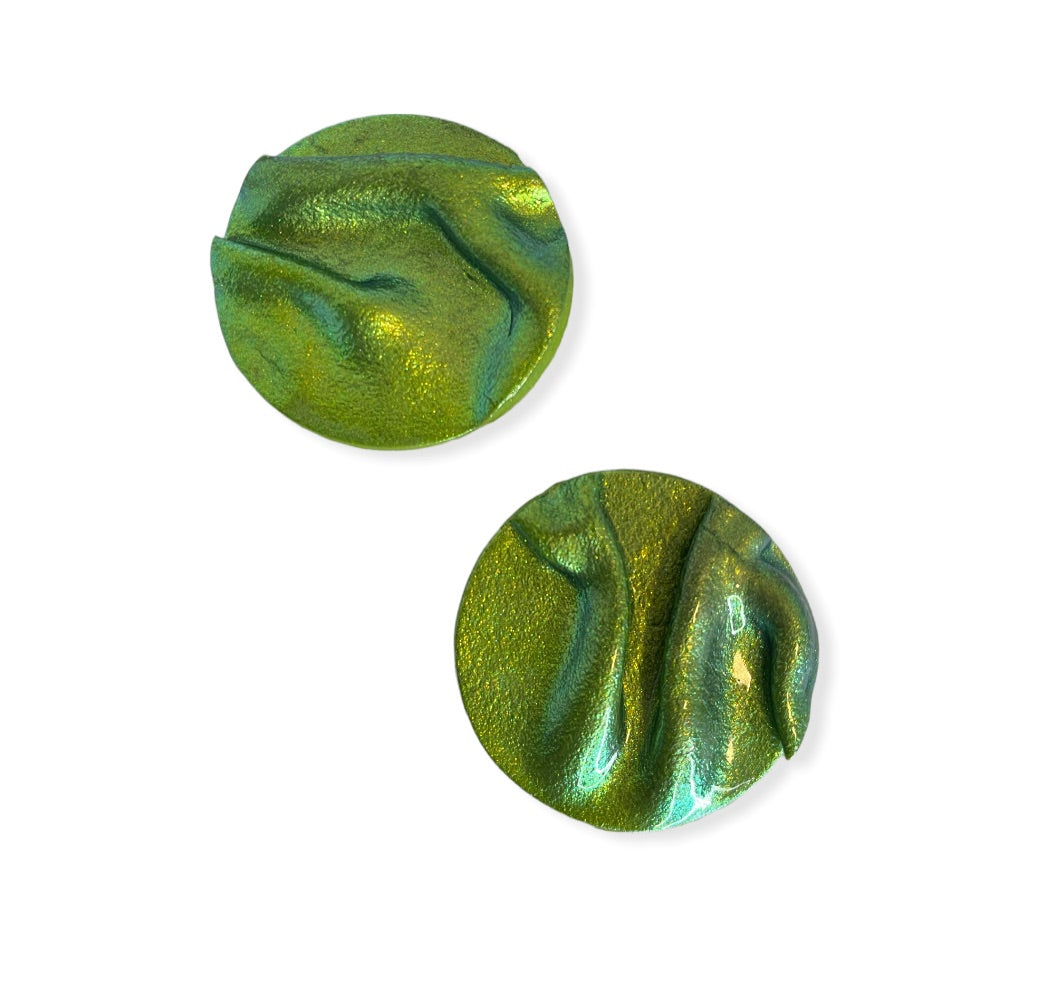 Silk round earrings