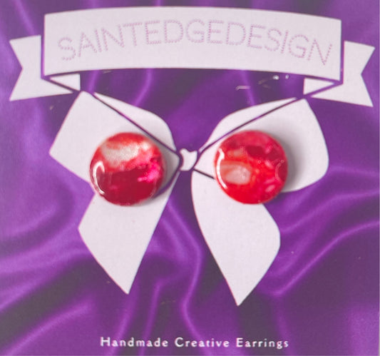 White cranberry stud earrings