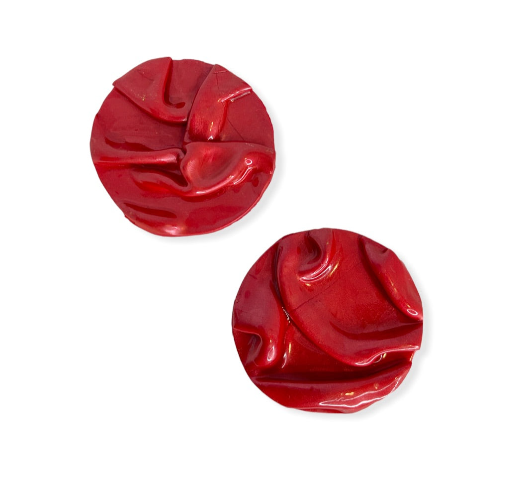 Silk round earrings