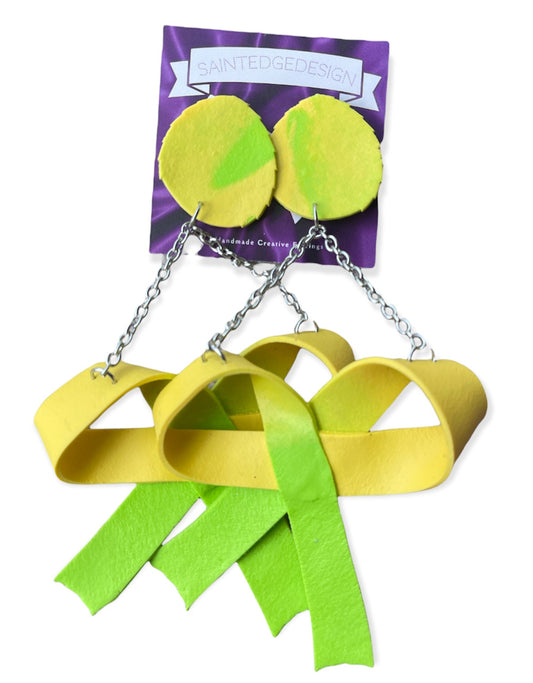 Lemon lime bow earrings