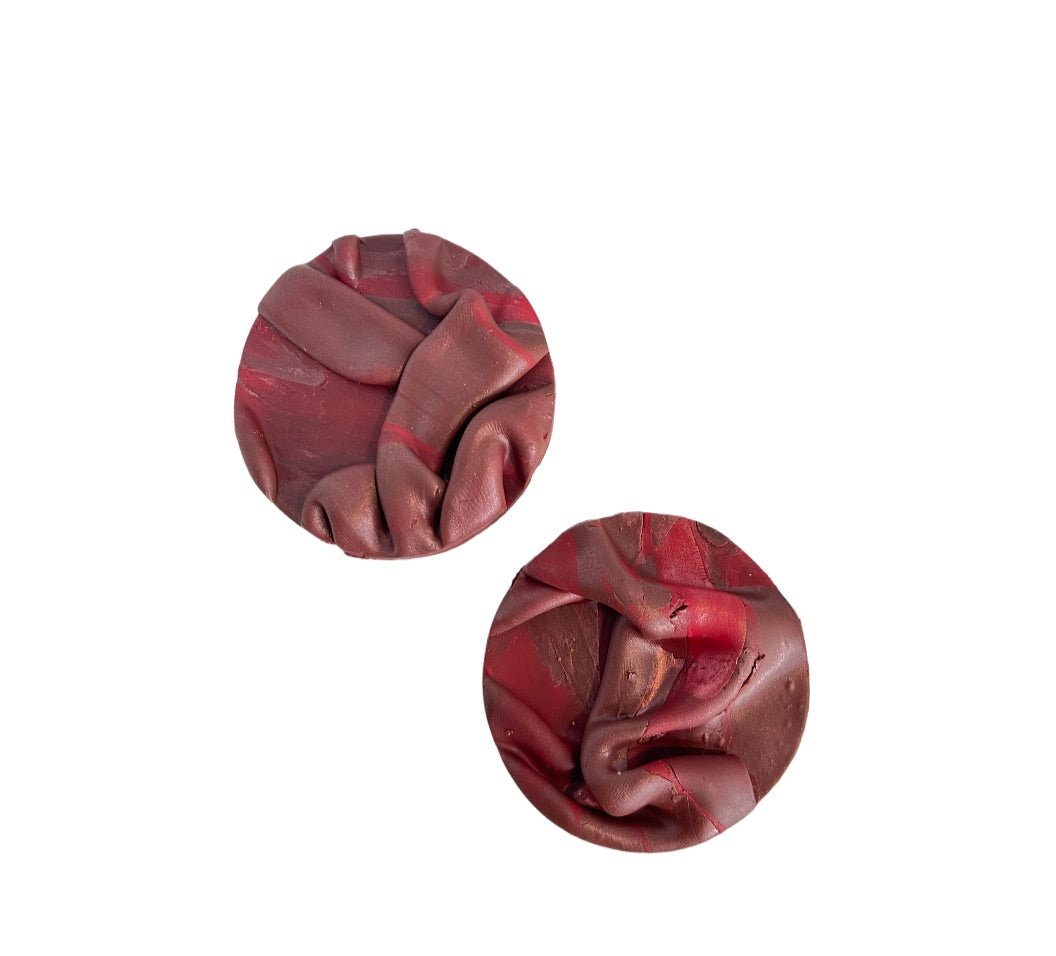 Silk round earrings