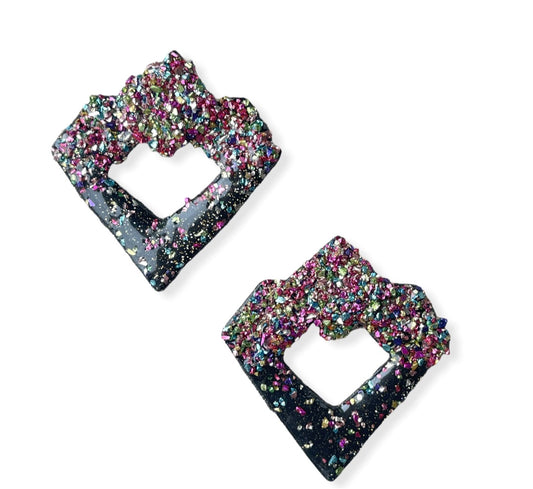 Razzle Black rainbow earrings