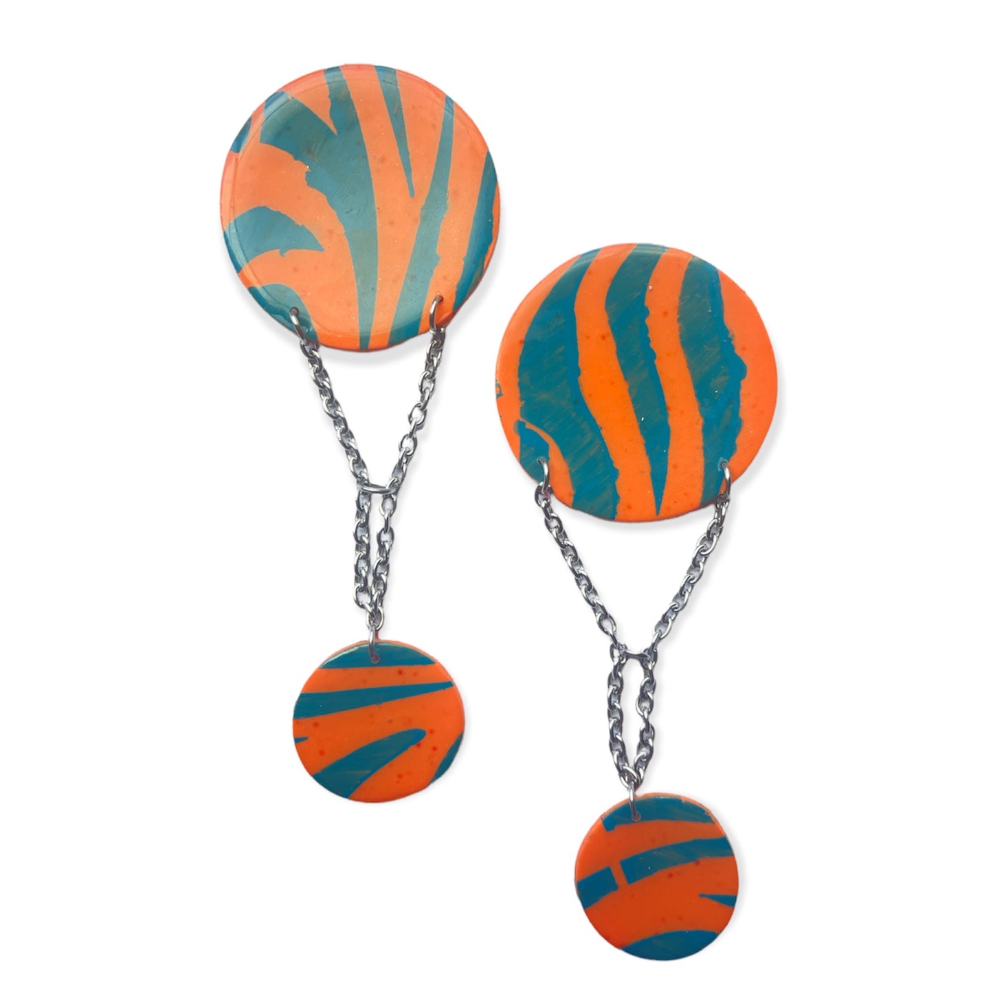 Striped balloon earrings