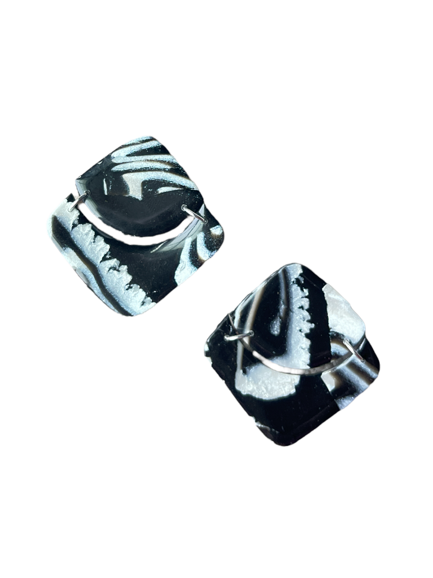 Black and white earrings