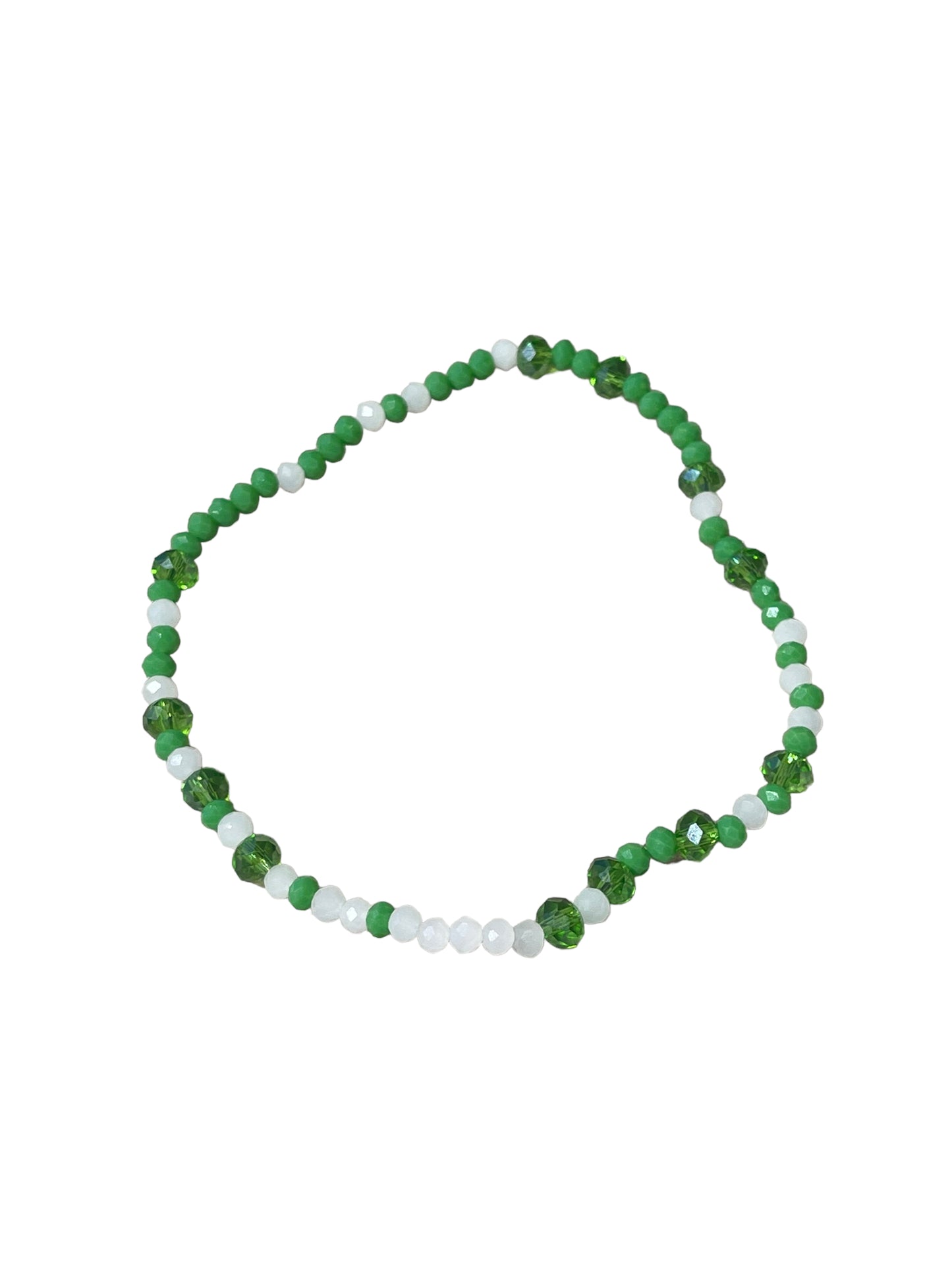 Green and white anklet