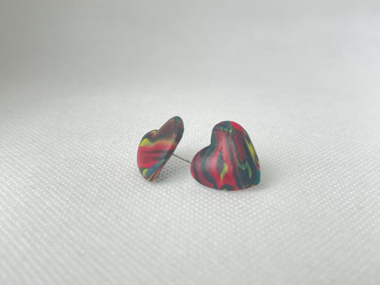 Rainbow marble studs