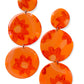 Orange watercolor flower earrings