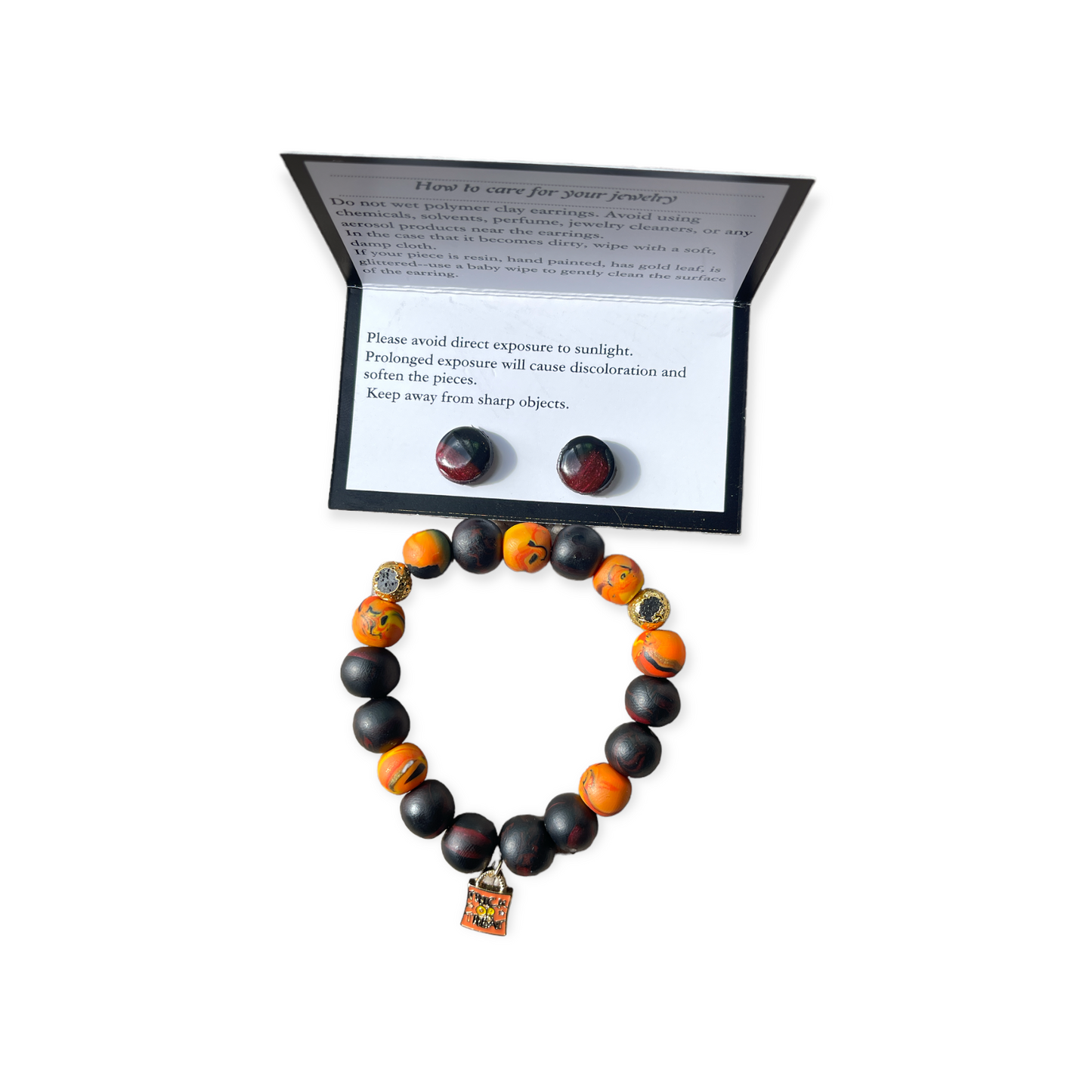 Trick or treat bracelet and earring set